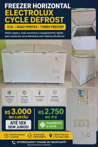 Freezer Eletrolux 513 Litros 2 portas Turbo - Oportunidade!