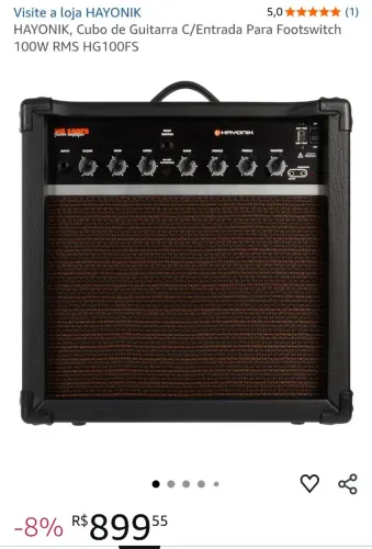 HAYONIK, Cubo de Guitarra C/Entrada Para Footswitch 100W RMS HG100FS
