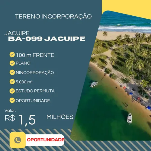 Lote à venda, BARRA DO JACUIPE, Camaçari, BA