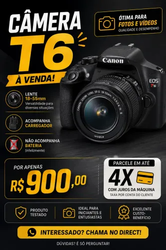 Câmera Cânon t6