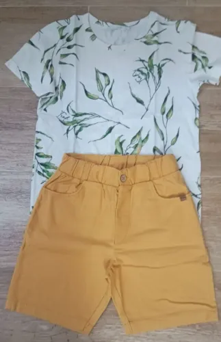 Conjunto camiseta e shorts menino USADO (tamanho 6)