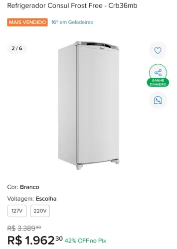 Geladeira consul frost fre USADA