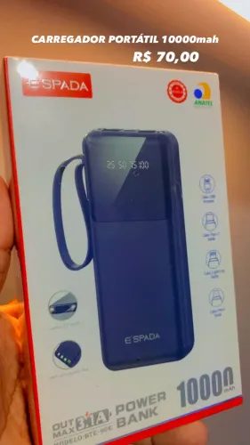 NOVO - carregador portátil 10000mah com 4 cabos