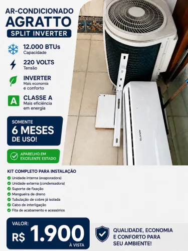 Ar condicionado AGRATTO 12 mil btus