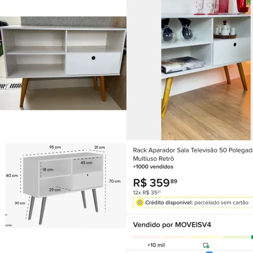 Vendo rack retrô multiuso, suporta tv até 50 polegadas.
