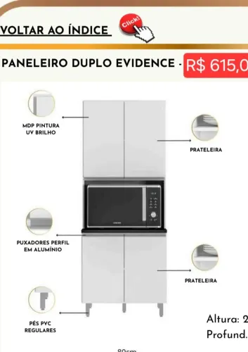 Paneleiro duplo Evidence (leia a descrição)