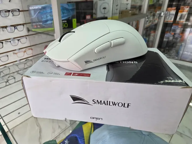 Mouse game Smailwolf 2.4Gz Branco sem fio / novo