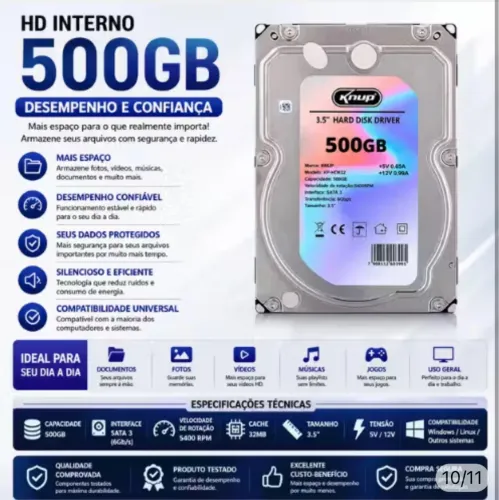 HD INTERNO - MENOS DE UM MÊS DE USO