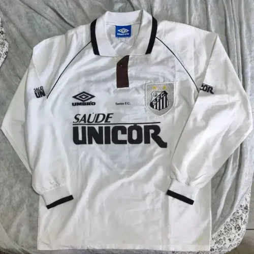 camisa original 1997 1998 santos fc branca tamanho gg manga longa #8