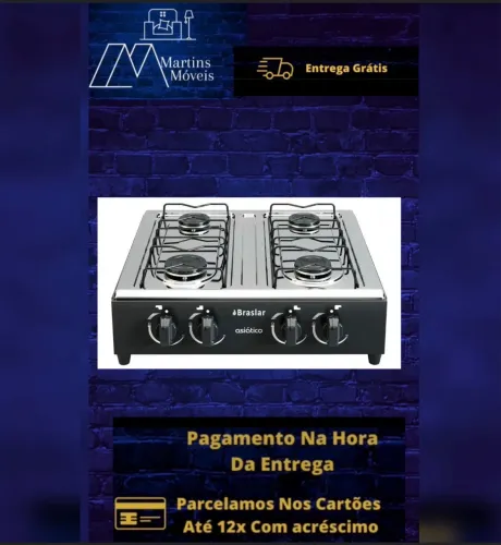 GRANDE PROMOÇÃO FOGÃO 04 BOCAS ASIÁTICO ENTREGA GRATIS ACEITA CARTÃO
