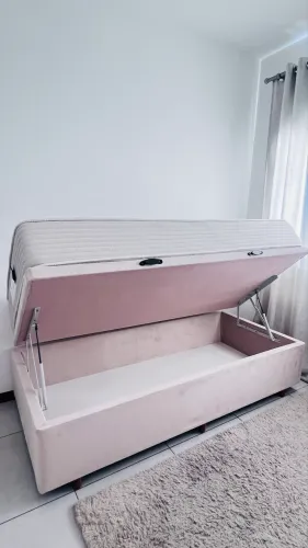 Cama box solteiro base suede