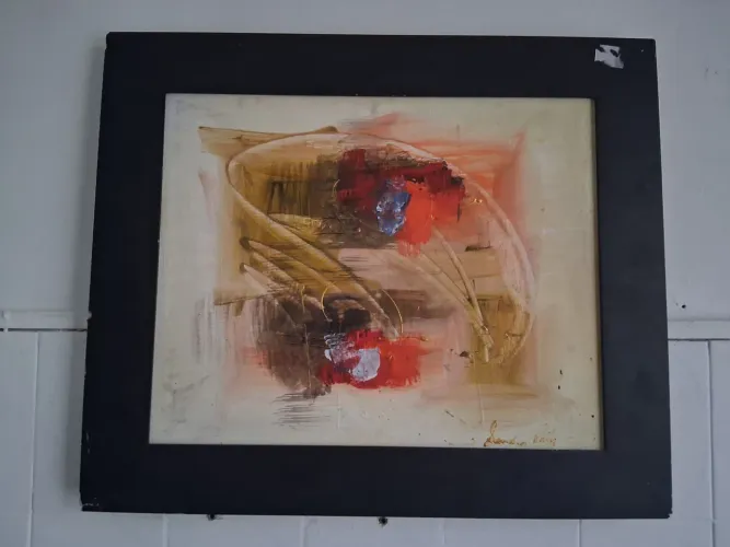 Quadro óleo sobre tela abstrato