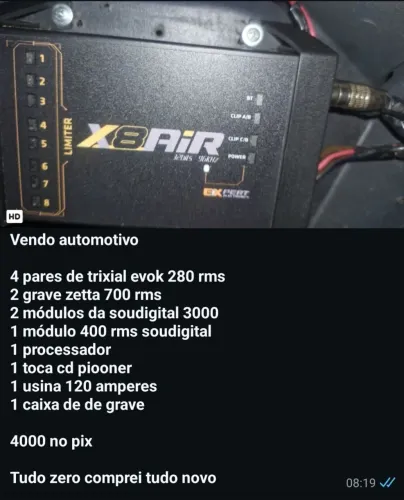 Vendo som automotivo 