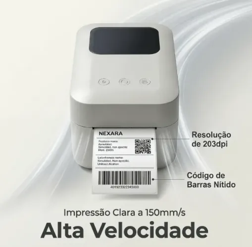 Mini Impressora Termica Etiquetas 80mm Rápida 150mm/s 203dpi