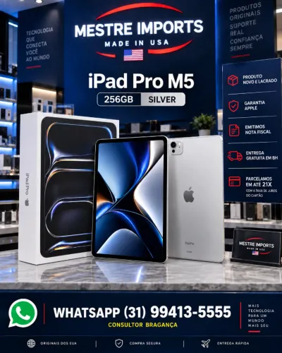 iPad Pro M5 256GB Silver Novo e Lacrado 11 polegadas