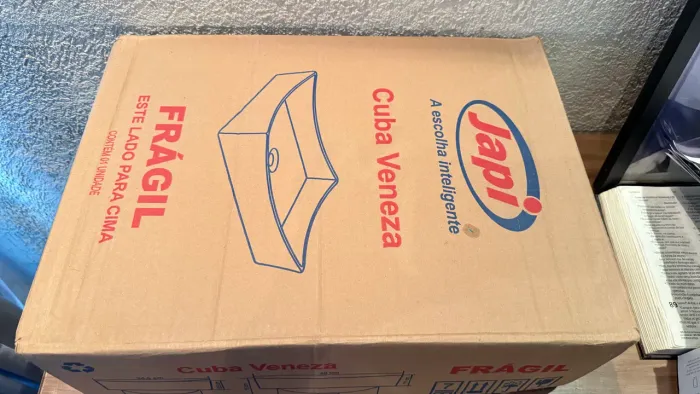 Cuba Apoio Retangular Louça 46cmx34,5cm Veneza Branca Japi Acabamento Esmaltado Cor Branco