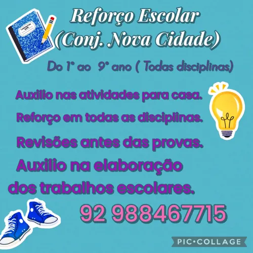 Reforço Escolar e aulas particulares (Conj. Nova Cidade)