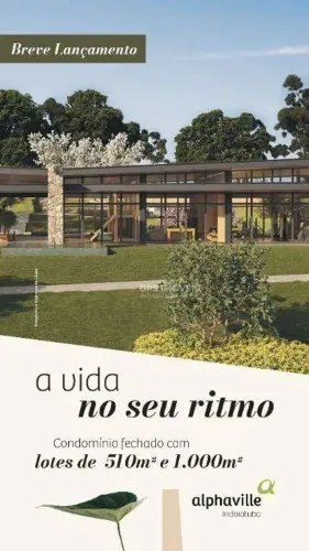 Breve Lançamento de Lotes com áreas de 1.000 m² no novo empreendimento Alphaville em Indai