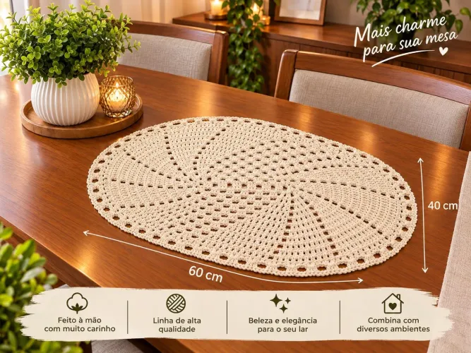Toalha de mesa Crochê