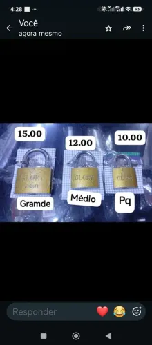 Cadeado todo tamanho a parti 8.00