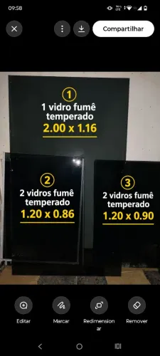 Vende-se vidros fumê temperado.