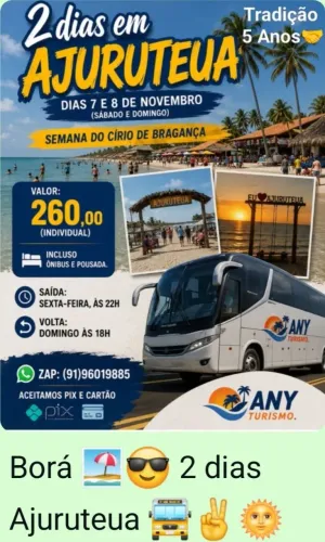 Passeio Ajuruteua 2 dias 