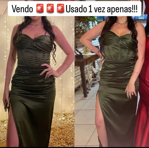 Vestido longo com Fenda lateral