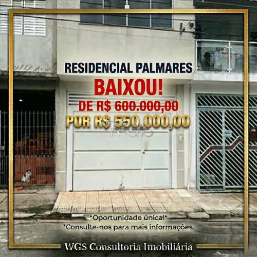Sobrado em Condomínio no Jardim Palmares  3 Dormitórios (1 Suíte) e 3 Banheiros