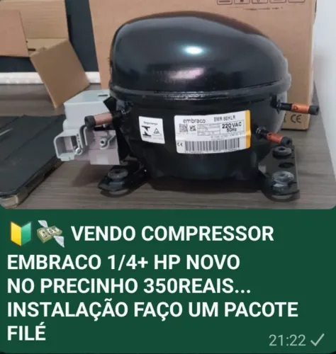 COMPRESSOR EMBRACO 1/4+ NOVO