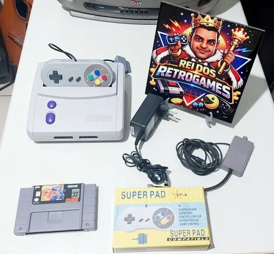 SUPER NINTENDO BABY com Jogo MEGA MAN 7 - Revisado - excelente estado!! (LEIA O ANUNCIO.)<br>