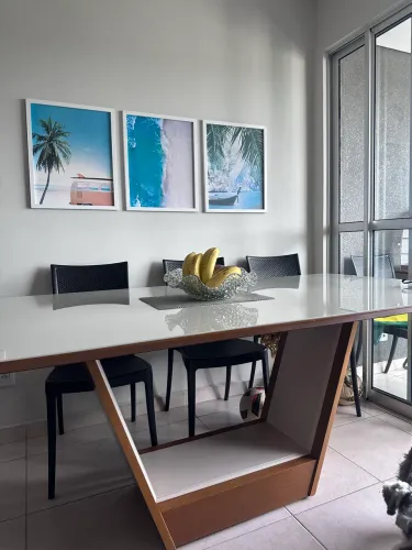 Vendo MESA tampo de vidro para 8 lugares