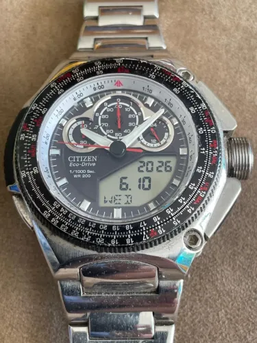 RELÓGIO CITIZEN PROMASTER ECO-DRIVE U700 TAQUÍMETRO WORLD TIME 50MM TODO ORIGINAL