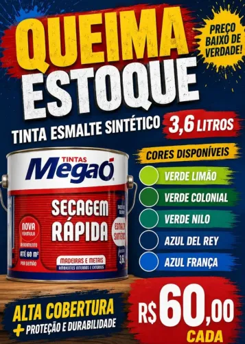 Tinta Megaó Secagem Rápida - 3,6L madeiras e metais