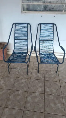 Par de cadeiras de varanda azul-marinho