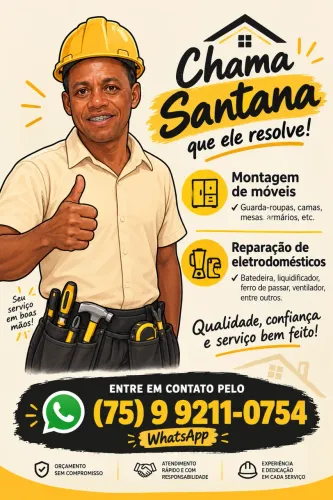 Montagem de móveis, reparo em eletrodomésticos de pequeno porte.