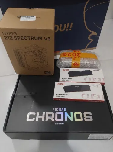 Kit Upgrade Ryzen 5500x3d, B550 Pichau, 16gb e Cooler ARGB (novo e lacrado)