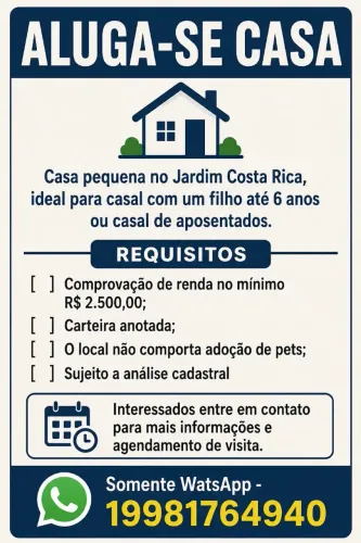 Alugo Casa Jardim Costa Rica