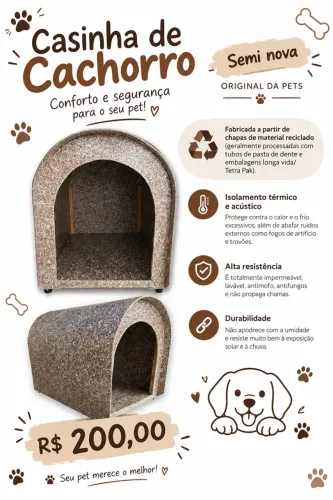 CASINHA DE CACHORRO ORIGINAL DA PETS - SEMINOVA