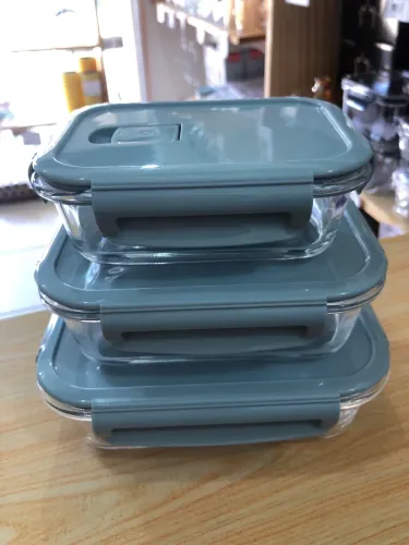 Kit com 3 marmitas de vidro 