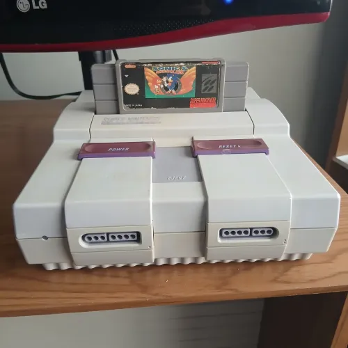 SUPER NINTENDO SEM CONTROLE E COM SONIC