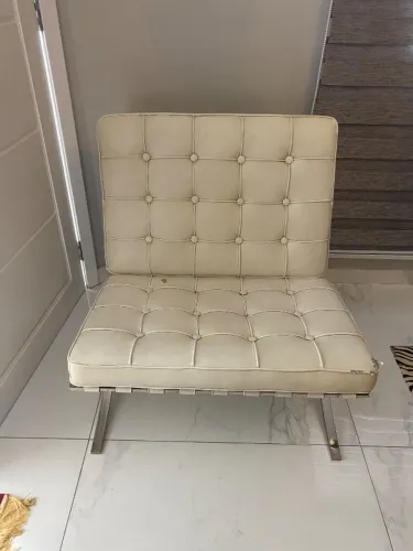 Poltrona Barcelona Branca - Estrutura Aço Inox (Etna)