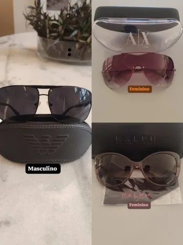 Imperdível 3 óculos de sol marcas Empório Armani, Armani Enchange e Lauren Ralph Lauren