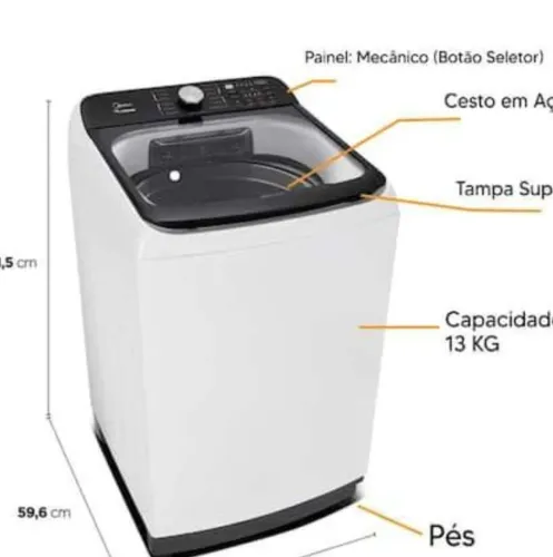 Lavadoura midea 13kg 6 meses de uso
