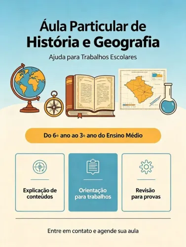 Aulas particulares de história e geografia