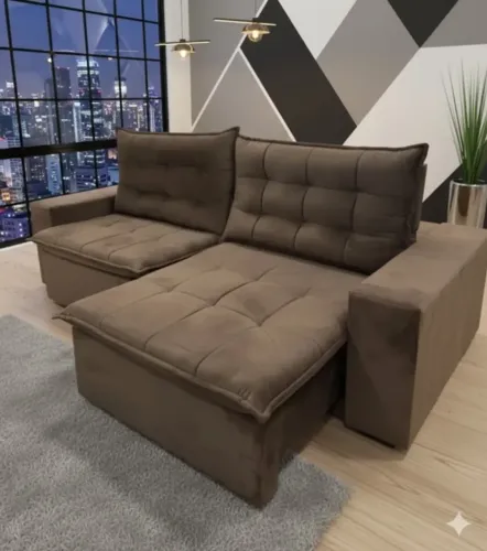 Sofá retratil e reclinavel com pillow de 10 cm de espessura (alta qualidade)