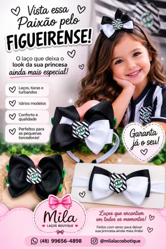 Laços,tiara,faixa de RN e xuxinha Figueirense