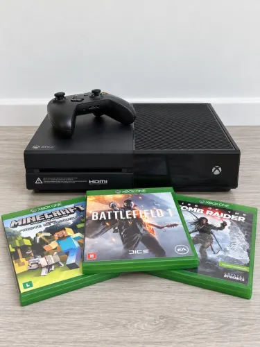 XBOX ONE ORIGINAL (FAT) 500GB | 1 CONTROLE + 3 JOGOS