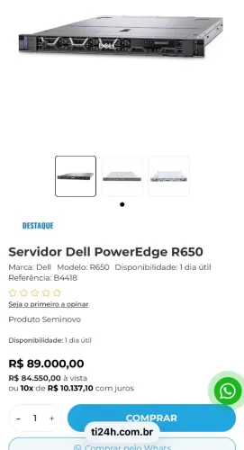 Servidor Dell PowerEdge R650 (Xeon Silver 4314, 6x RAM 16GB, 3x SSD 960GB, iDRAC9 Entrp 15