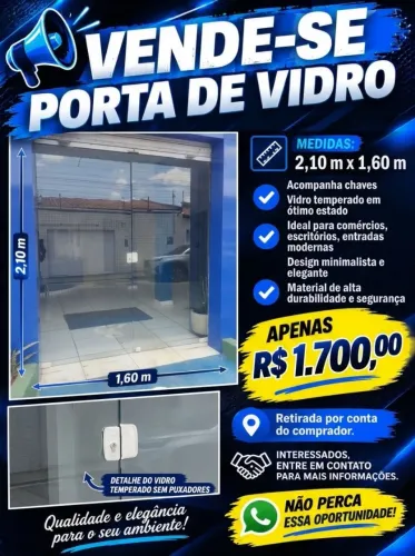 Porta de vidro completa