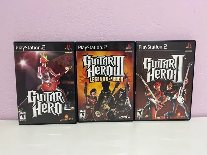 Guitar hero 1, 2 e 3 completo original ps2